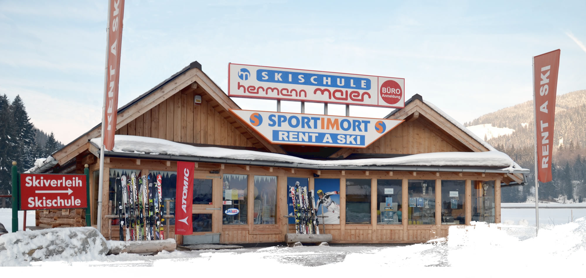 Hauptfiliale von Skiverleih Sport im Ort im Zentrum von Flachau